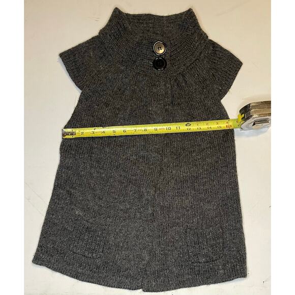 Max Mara Wool Sleeveless Knit Tunic Vest Gray Funnel Neck Quiet Luxury Sz S/M - Picture 5 of 11